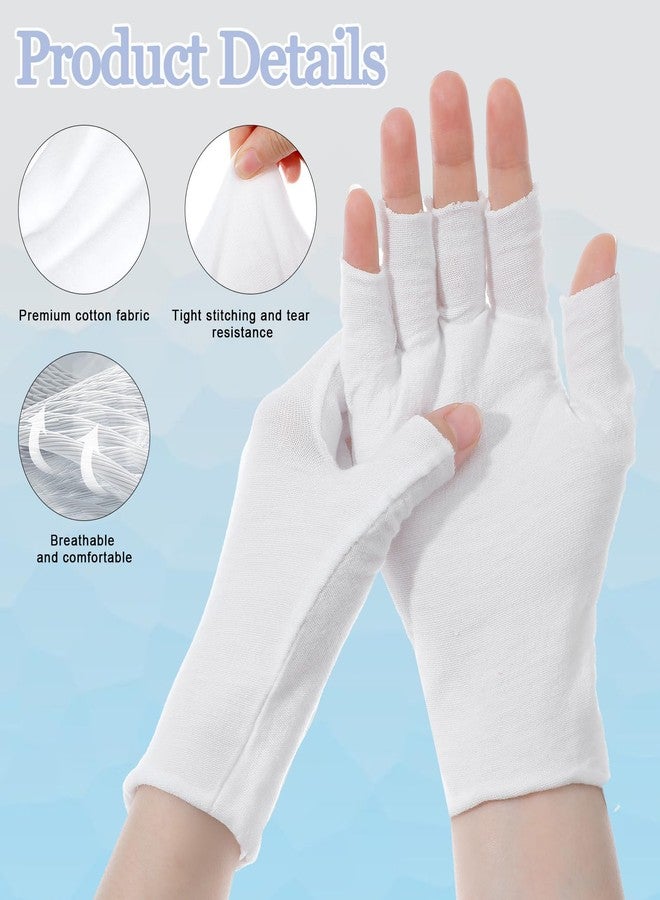 ValueBargain 4 Pairs Eczema Gloves, Cotton Gloves Eczema for Dry Hands, Eczemas Relief, 5 Open Fingertips, One Size Fits Most, Overnight Hydration - Image 3